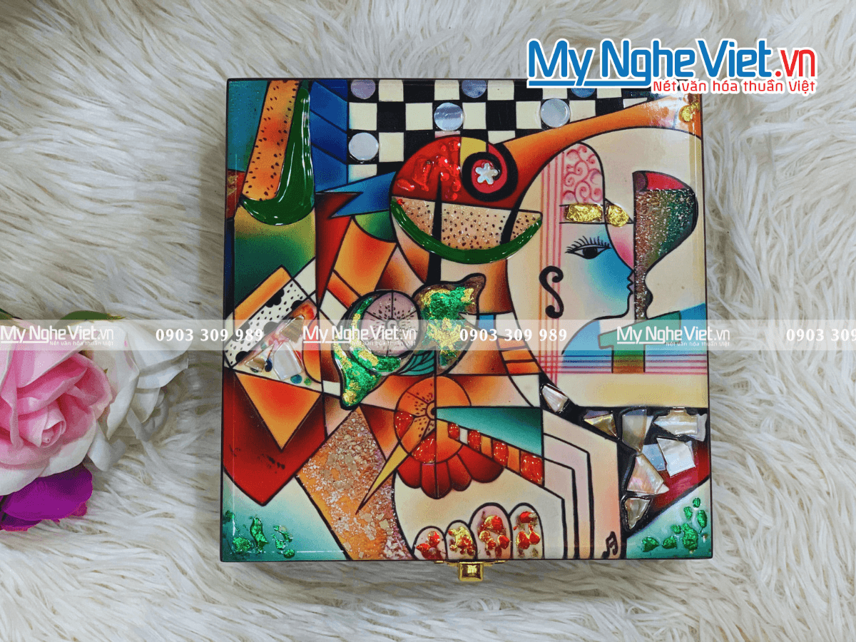 Picasso-Inspired Lacquer Jewelry Box | Meticulous Handcrafted Heirloom