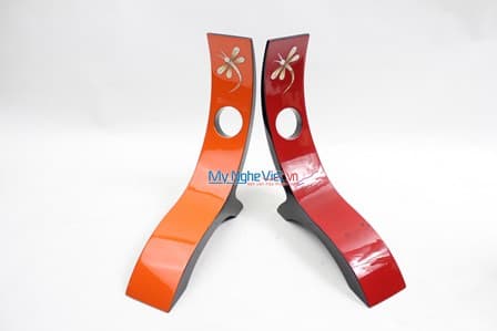 Rustic Lacquerware Wine Holder | Handcrafted Wood Base