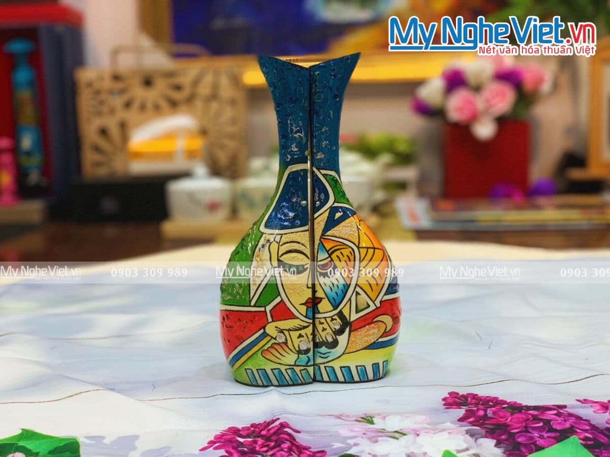 Slim Picasso-Inspired Lacquerware Vase Set | Meticulous Vietnamese Artistry