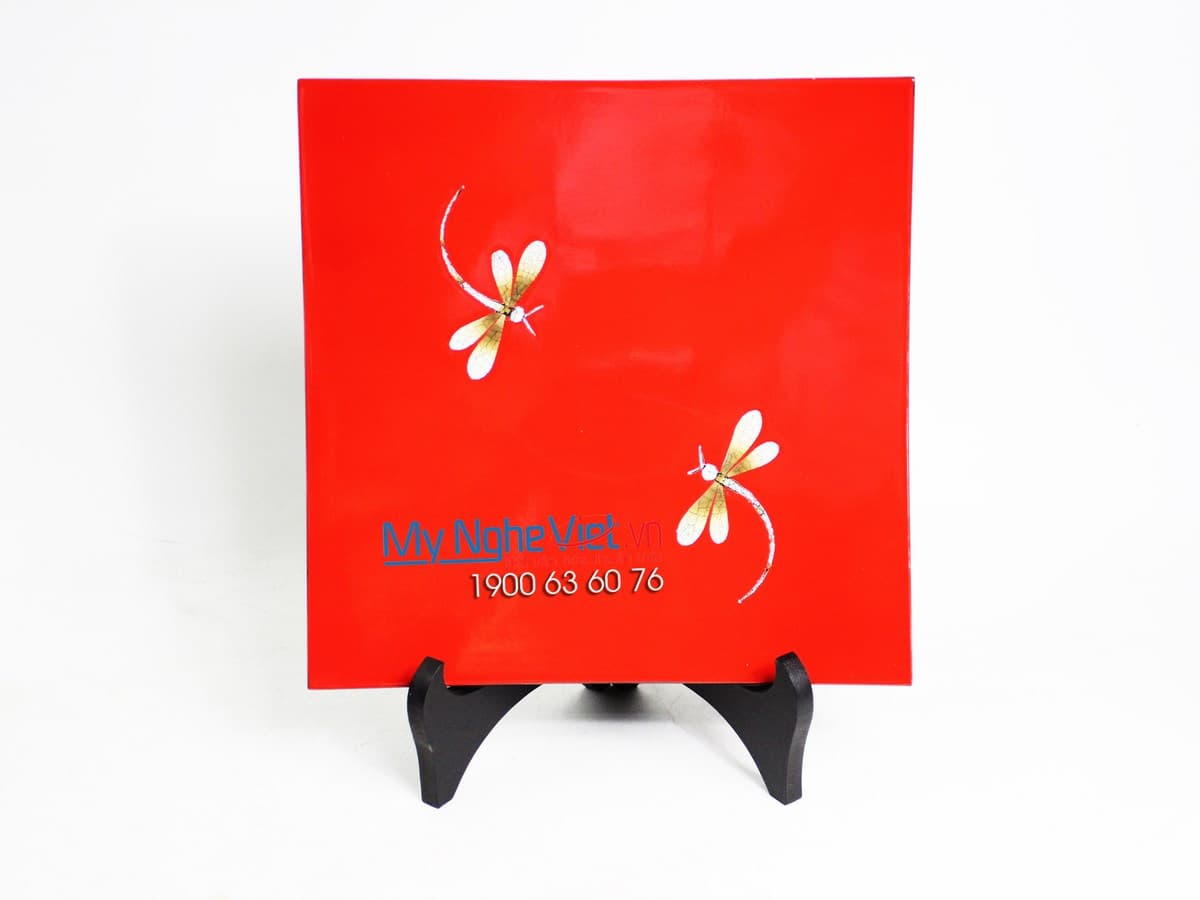 Trio of Red Dragonfly Inlaid Lacquer Panels | Exquisite Vietnamese Lacquerware