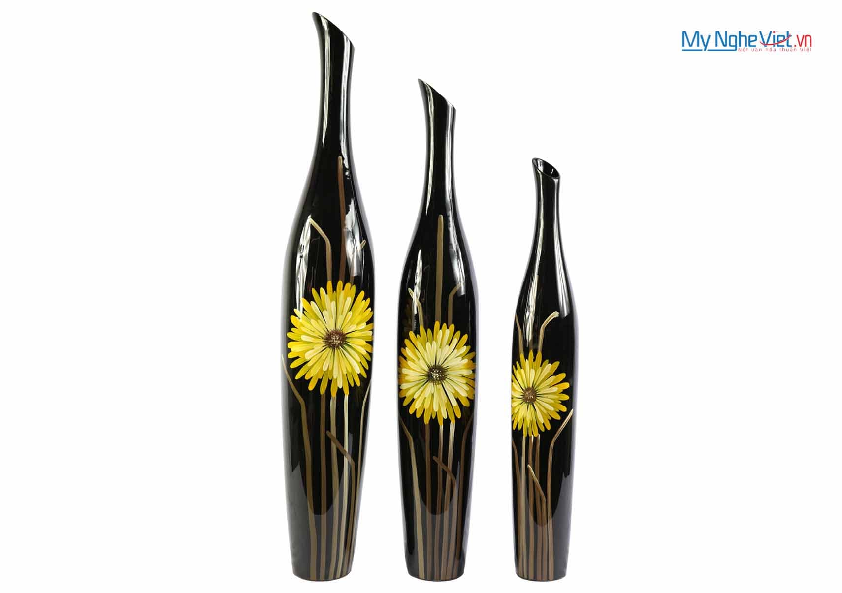 Trio of Handcrafted Lacquer Vases | Genuine Vietnamese Artistry