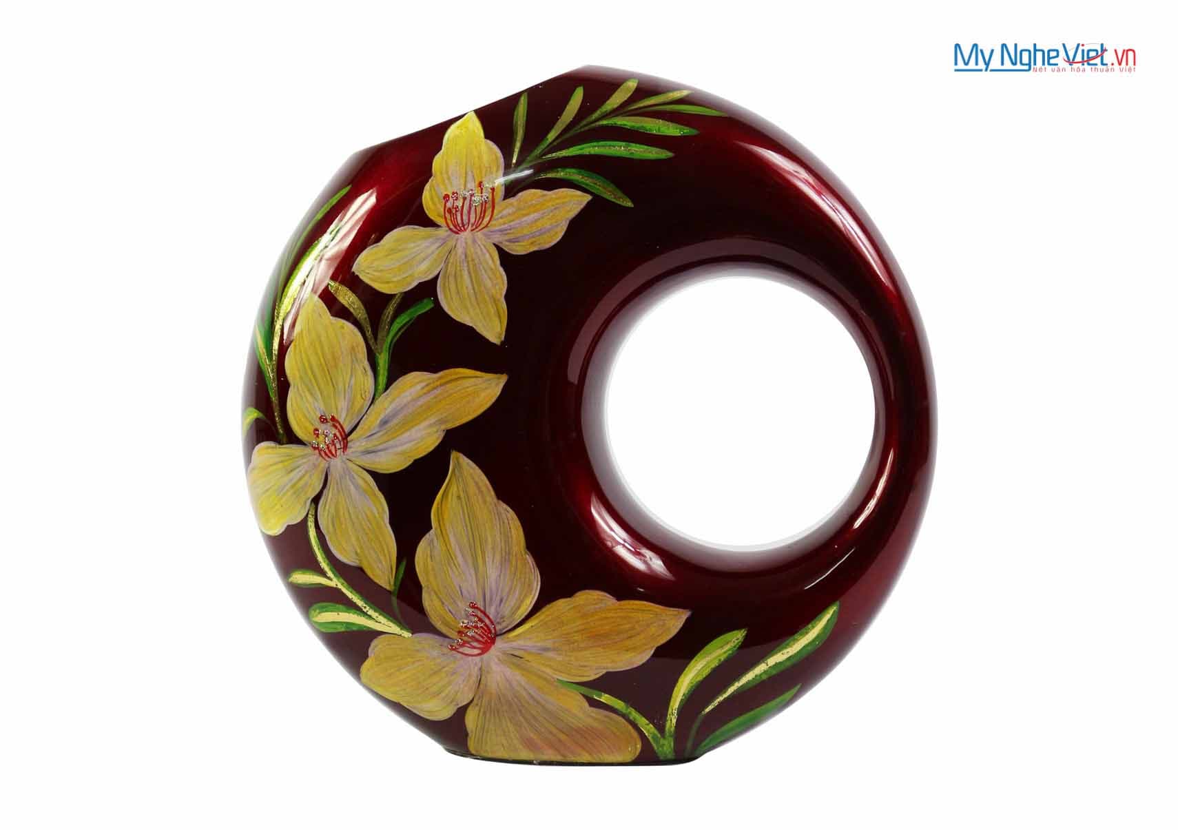 Elegant Lacquered Handle Vase | Meticulous Handcrafted Artistry