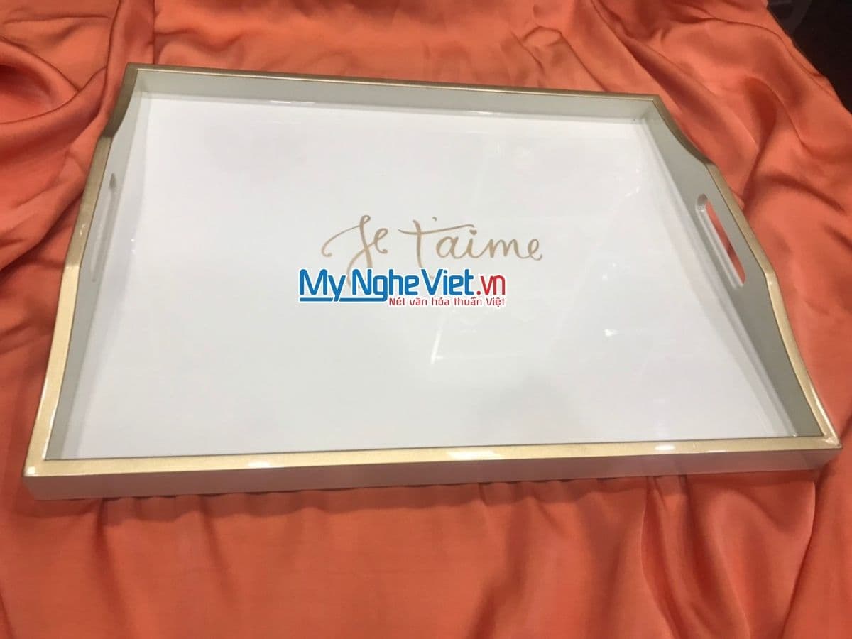 Exclusive Hand-Painted Lotus Lacquer Tray | Gilded Elegance & Heritage