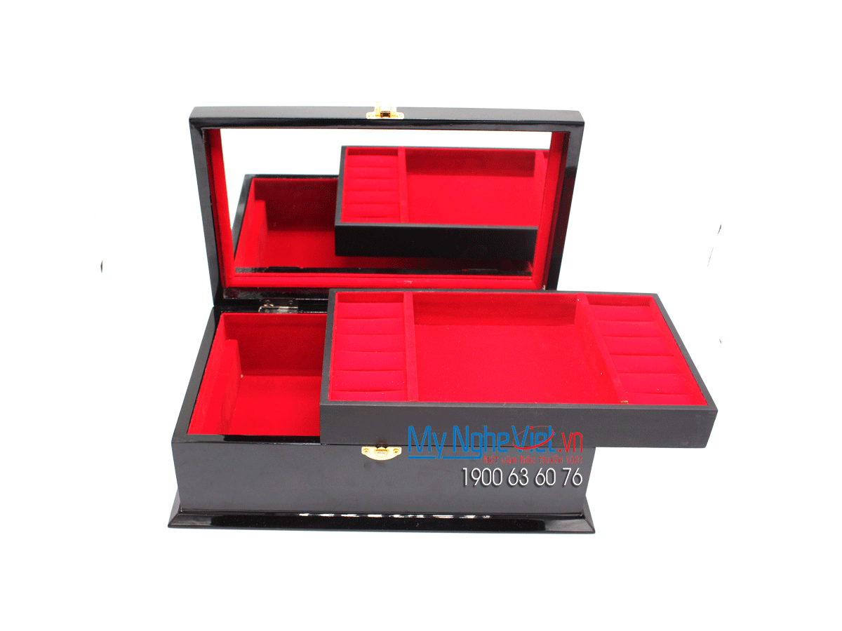 Exquisite Two-Compartment Jewelry Casket | Handcrafted Vietnamese Lacquerware