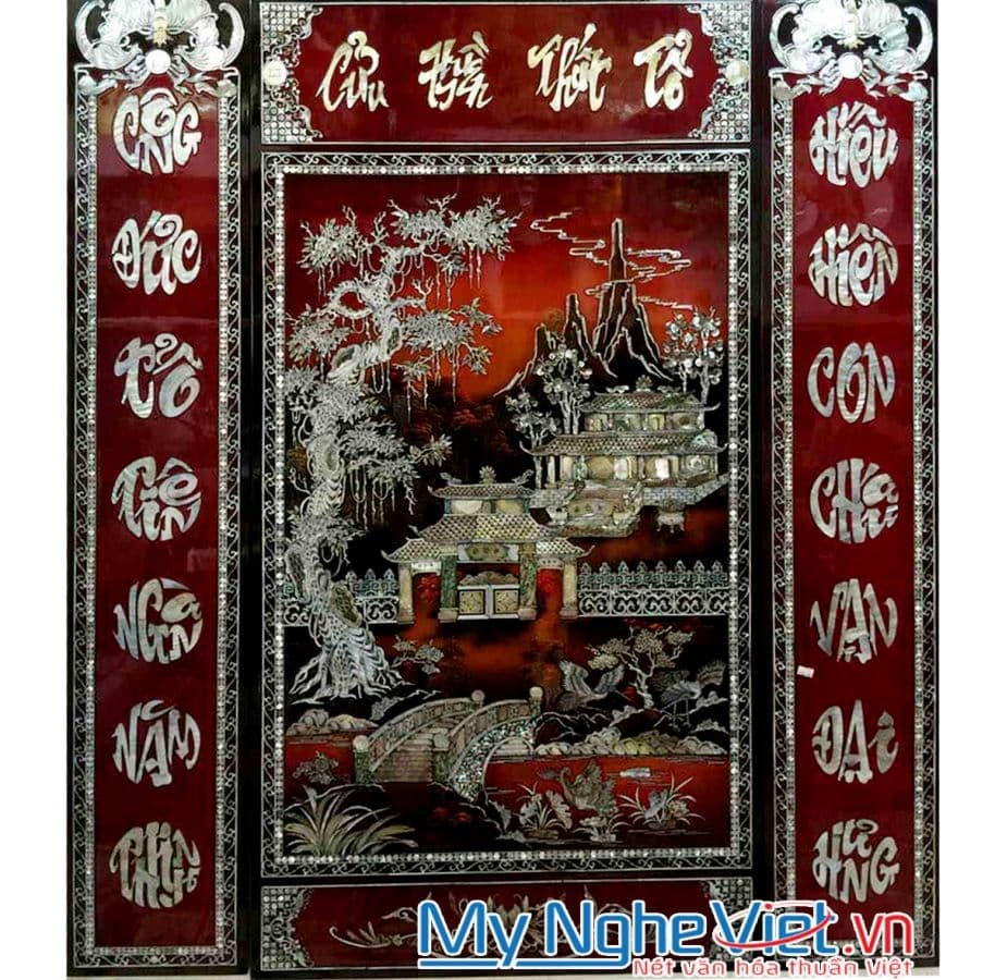 Premium Ancestral Lacquer Art Ensemble | Hand-Inlaid Mother-of-Pearl Reverence